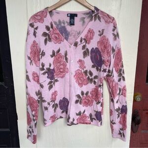 Carole Little Pink Floral Cardigan